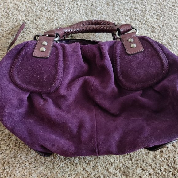 Purple Suede Marciano Handbag - Picture 2 of 3